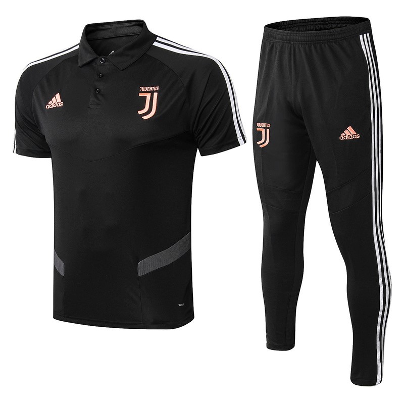 Polo Juventus Conjunto Completo 2019 2020 Negro Naranja